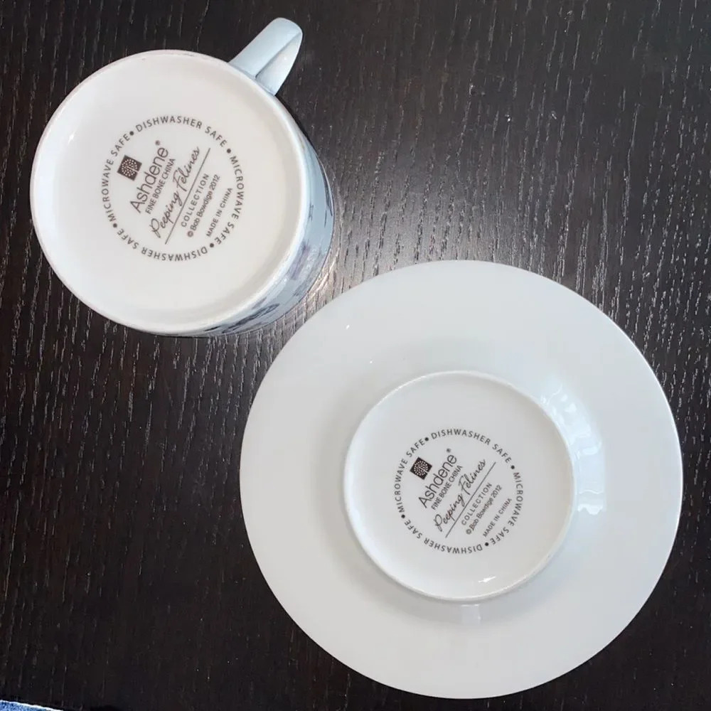 Cat lovers👆Ashdene Peeping Felines cup & saucer - Picture 6 of 9